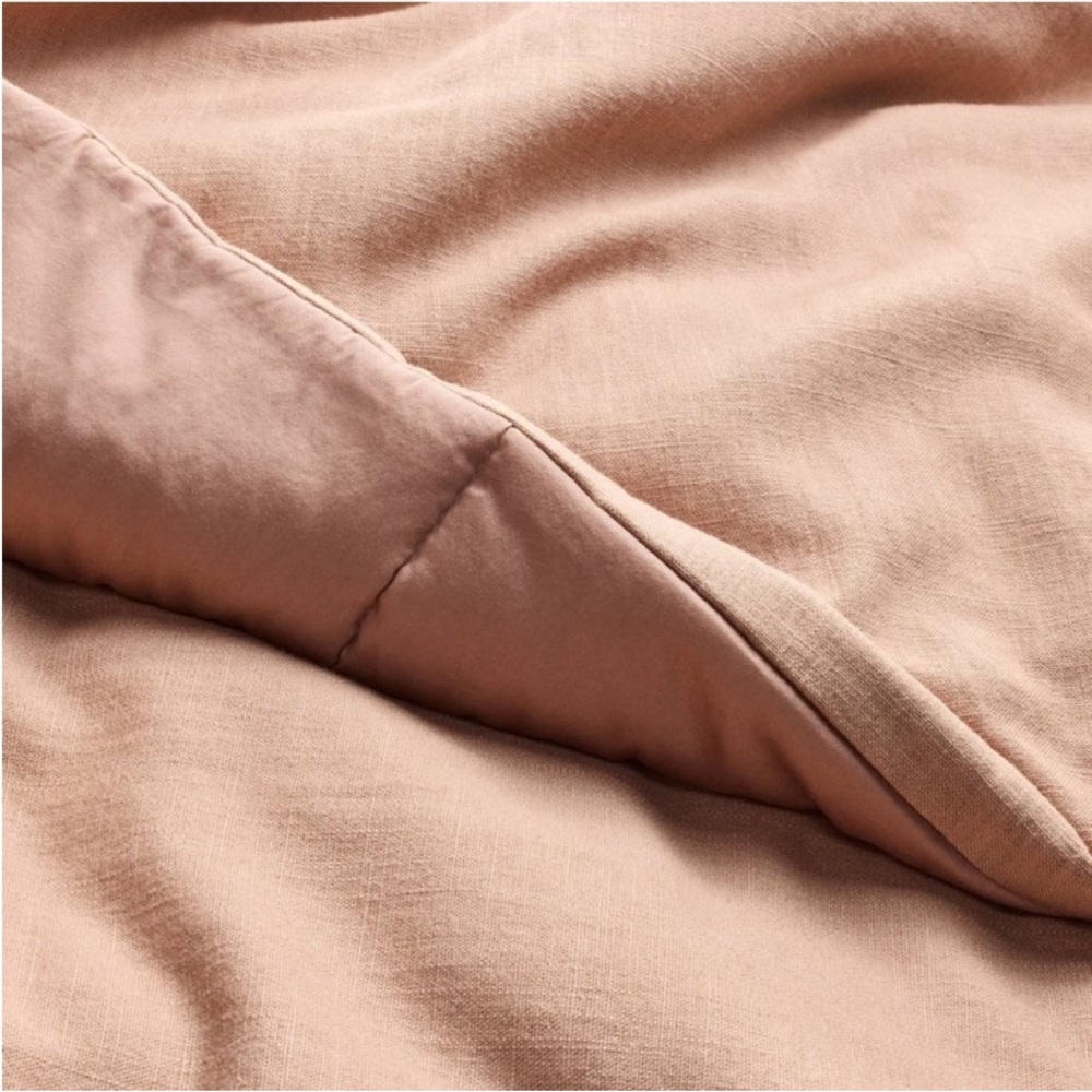NWT Full/Queen Heavyweight Linen Blend Comforter and Sham Set Light Adobe Clay - Picture 5 of 6